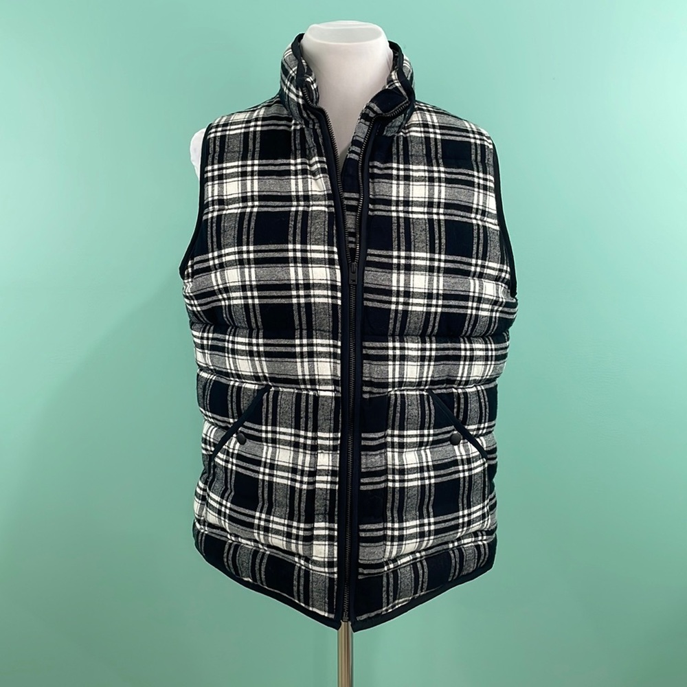 A New Day Black and White Flannel Vest - XL